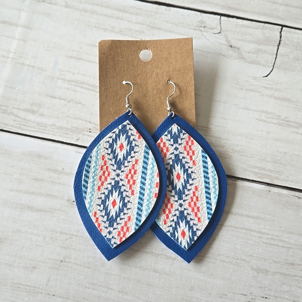 Southwestern Faux Leather Earrings